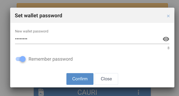 Enter your wallet password